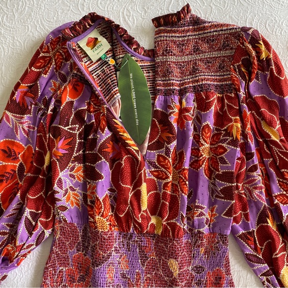 š„ FARM RIO Sweet Floral Long Sleeve Minidress - Picture 8 of 17